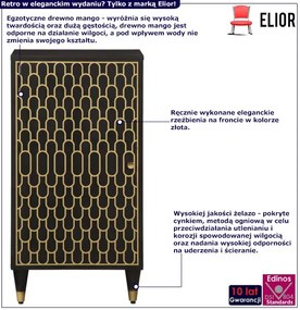 Czarna drewniana szafka stojąca na nóżkach W6-B90