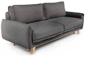 Szara sztruksowa rozkładana sofa 218 cm Tori – Bonami Selection