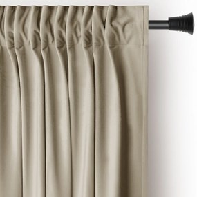 Brązowa/beżowa aksamitna zasłona częściowo zaciemniająca (dimout) 140x245 cm Pleat – Restilo