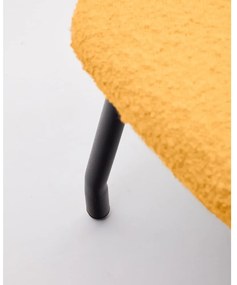 Musztardowy puf z materiału bouclé Belina – Kave Home