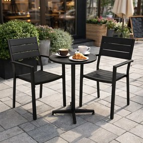 Krzesła ogrodowe Caprila - zestaw 2 szt. na taras i balkon, kolor czarny