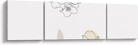 Obraz - Beżowe kwiaty z motylem N⁰2 (170x50 cm)