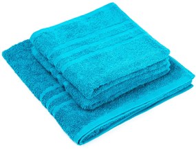 Zestaw ręczników „Classic” niebieski, 2 szt. 50 x 100 cm, 1 szt. 70 x 140 cm, 2 szt. 50 x 100 cm, 1 szt. 70 x 140 cm