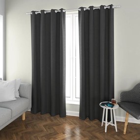 Czarna zasłona OXFORD 140x250 cm Zawieszanie: Taśma z wiązaniami