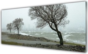 Szkło do Kuchni na Ścianę Potęga Morskiego Sztormu