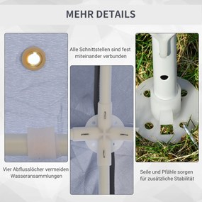 Outsunny Altana Ogrodowa z Moskitierą Szara 300x300x245cm Stylowa i Praktyczna Ochrona przed Owadami | Aosom PL