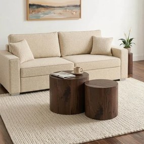 Zestaw Stolików Kawowych LEILA 38 cm/48 cm Orzech Loft