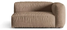 Jasnobrązowy moduł sofy z materiału bouclé (prawostronny) Martina – Micadoni Home