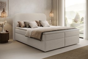 Łóżko kontynentalne Eleris 160x200 z pojemnikami - beżowa bukla Quelle 03