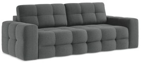 Ciemnoszara rozkładana sofa z materiału bouclé 255 cm Milu – Makamii