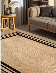 Czarny/w naturalnym kolorze dywan z juty dwustronny/tkany ręcznie 120x170 cm Jutta – Hanse Home