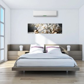 Obraz - Orchidea i złote kule (170x50 cm)