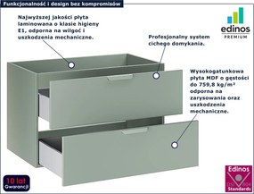 Jasnozielona szafka łazienkowa pod umywalkę - Verdessa 3X 80 cm
