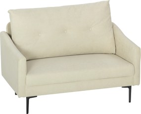 HOMCOM Sofa 2-osobowa z piankowym wypełnieniem i obiciem materiałowym, do salonu, sypialni, rama metalowa, kremowy