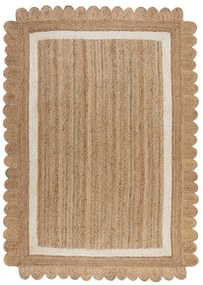 Dywan z juty tkany ręcznie w naturalnym kolorze/w kolorze kości słoniowej 160x230 cm Grace White – Flair Rugs