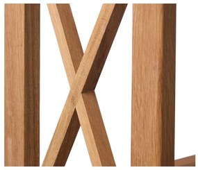 Regał z litego drewna dębowego w naturalnym kolorze 70x124 cm X-Shelf – Unique Furniture