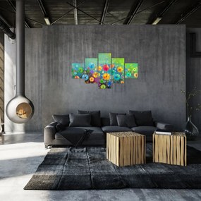 Obraz - Abstrakcyjne kwiaty (125x70 cm)