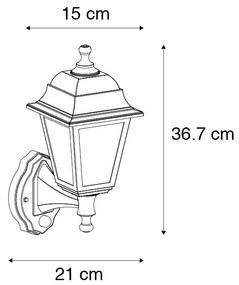 Zewnetrzna Antyczny Kinkiet / Lampa scienna złoty IP44 z czujnikiem ruchu - Capital klasyczny/Antyczny Oswietlenie zewnetrzne