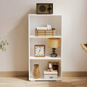 Regał na książki biurowy półki nowoczesny loft biały wysoki do salonu 120cm