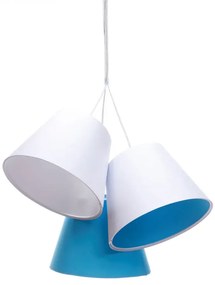 Biało-niebieska dziecięca lampa wisząca stożek B4-T24