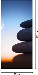Fototapeta na drzwi - Ułożone kamienie jeden na drugim (95x205cm)