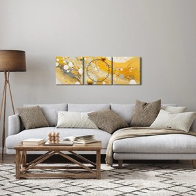 Obraz - Abstrakcyjne tło ze złotą dekoracją (z zegarem) (90x30 cm)