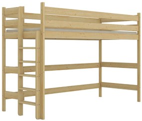 Drewniane lakierowane łóżko dziecięce z antresolą - 5 rozmiarów B7-P01