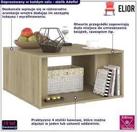 Skandynawski zestaw 4 stolików dąb sonoma - Adefis