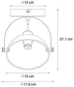 Przemysłowa lampa sufitowa czarna ze złotem 15 cm regulowana - MagnaxPrzemysłowy Oswietlenie wewnetrzne