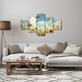 Obraz - Motyle na letniej łące (125x70 cm)