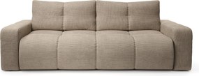 Masseno Sofa DUCA z funkcją spania i pojemnikiem na pościel, Rozkładana sofa - Szary, FLOW 01