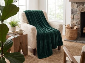 Koc z mikropluszu SOFT, ciemnozielony Rozmiar: 160 x 200 cm