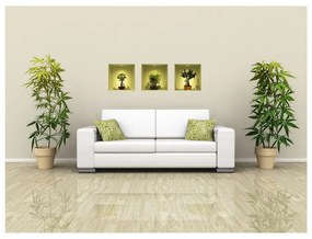 Zestaw 3 naklejek 3D Ambiance Bonsai Trees On Spot