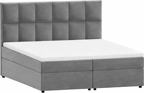 Szare łóżko boxspring ze schowkiem 180x200 cm Flip – Ropez
