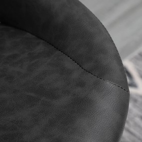 HOMCOM Zestaw 2 hokerów barowych obrotowych skóra ekologiczna regulacja wysokości podnóżek metalowa rama szary | Aosom PL