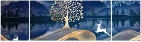 Obraz jelenia w pełni księżyca (170x50 cm)