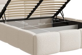 Łóżko Auro 160x200, tkanina LEGEND 01, stelaż metalowy