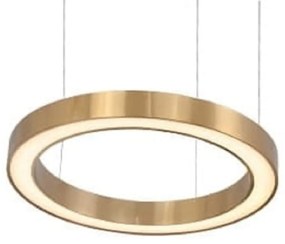 Lampa wisząca, pierścień LED - Elgado Ring - mosiądz, 80cm