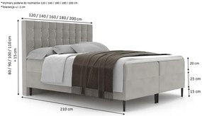 Łóżko kontynentalne LEVIA - 200x200