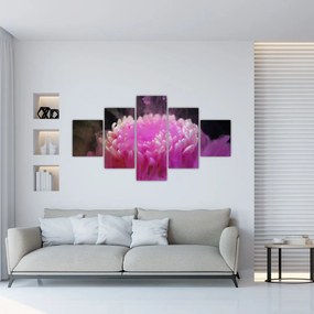 Obraz kwiatu w różowym dymie (125x70 cm)