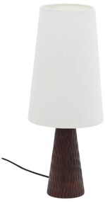 Biała/ciemnobrązowa lampa stołowa z tekstylnym kloszem (wysokość 50 cm) Amire – Kave Home
