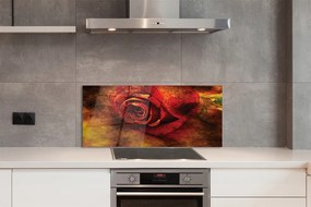Panel szklany do Kuchni Malarski Obraz Róży