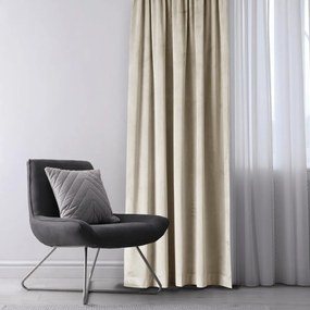Beżowa aksamitna zasłona częściowo zaciemniająca (dimout) 140x270 cm Eyelets – Restilo