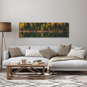 Obraz leśnego jeziora (170x50 cm)