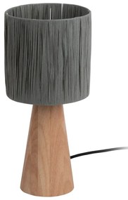Szaro-naturalna lampa stołowa z kloszem z plecionki papierowej (wys. 33 cm) Sheer Cone – Leitmotiv