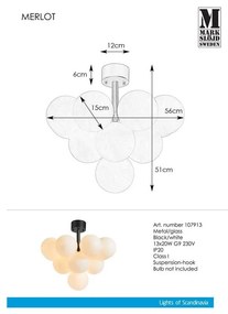 Lampa sufitowa Markslöjd Merlot Plafond 13L