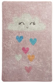 Różowy antypoślizgowy dywan dziecięcy Conceptum Hypnose Baby Cloud, 100x160 cm
