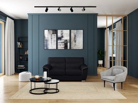 Kanapa 2-osobowa ze skóry THIBAULT - Czarny