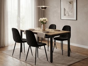 Czarny stół jadalny z blatem w dekorze dąb artisan TESSA 120x60 cm