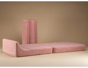 Różowy fotel dziecięcy z materiału bouclé Flipster – Wigiwama